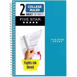 2-Subject College Ruled Notebook