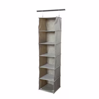 6-Shelf Hanging Closet Organizer Gray