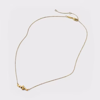 14K Gold Ion Plated Heartbeat Chain Necklace