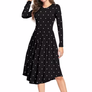 MLANM Long Sleeve Midi Dress