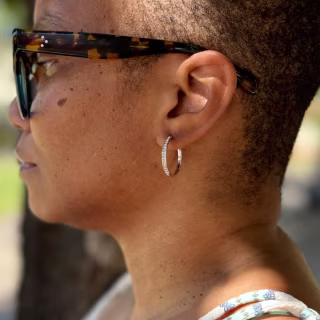 Cate & Chloe Bianca Hoop Earrings with Swarovski Crystals