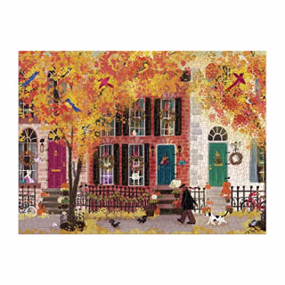 Galison Autumn in the Neighborhood Puzzle
