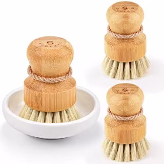 Bamboo Dish Scrub Brushes, Set of 3