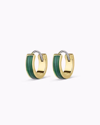 Rose Marble Huggie Earrings