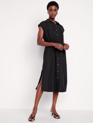 Utility Midi Shirt Dress