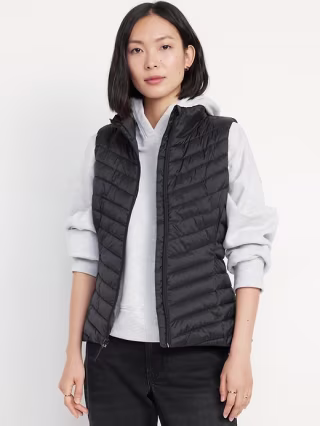 Narrow-Channel Puffer Vest