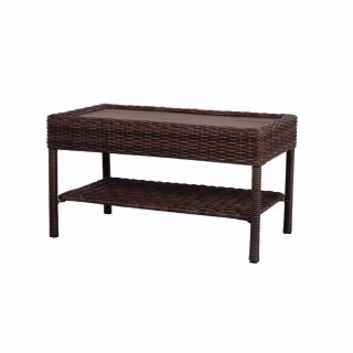 Hampton Bay Cambridge Brown Wicker Patio Coffee Table
