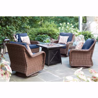 Hampton Bay Antique Bronze Gas Fire Pit Table