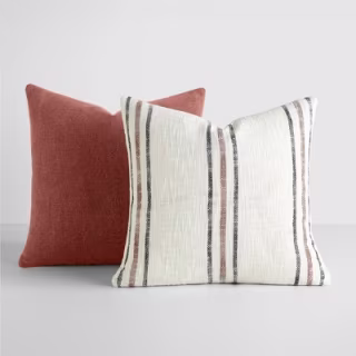Becky Cameron Yarn-Dyed Patterns Terracotta Throw Pillows (2 Pack)