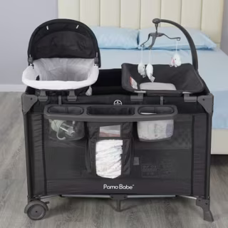 Pamo Babe Nursery Center with Bassinet & Changing Table