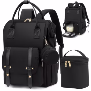 Diaper Bag Backpack, Breast Pump Bag with Cooler for Breastmilk