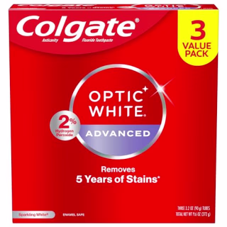 Colgate Optic White Advanced Hydrogen Peroxide Toothpaste (3-Pack)
