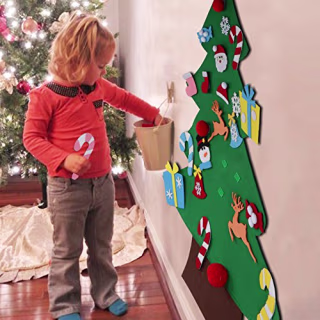 DIY Felt Christmas Tree Set with Ornaments for Kids