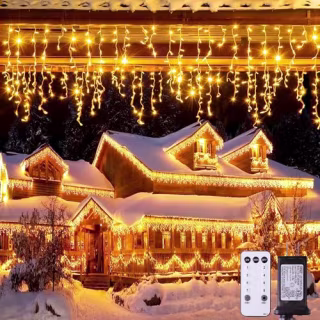38.8-Foot 400 LED Icicle Lights for Outside