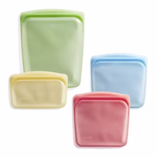 Stasher Premium Silicone Reusable Food Storage Bags, 4-Pack
