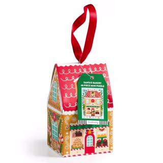 Santa's Bakery 48-Piece House-Shaped Puzzle Ornament