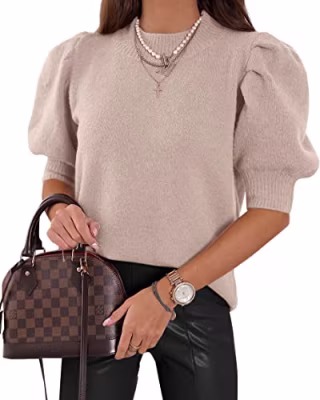 Puff Short Sleeve Sweater Top