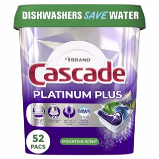 Cascade Platinum Plus ActionPacs Dishwasher Detergent Pods (52 Count)