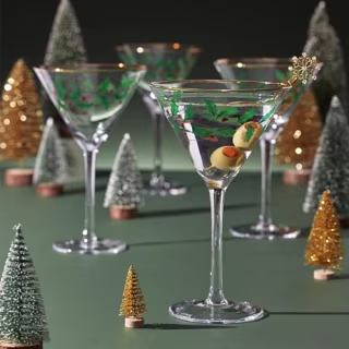 Lenox Holiday Decal Martini Glasses (Set of 4)