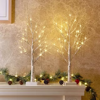 Christmas Decorations Indoor Birch Tree with LED Lights