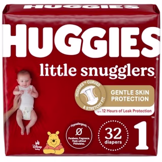 Little Snugglers Newborn Diapers, Size 1 (8-14 lbs), 32 Count
