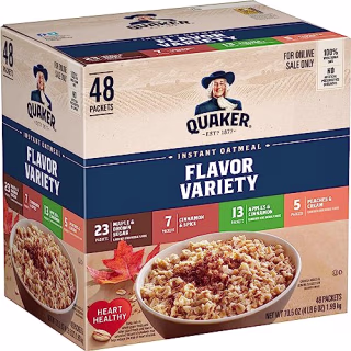 Instant Oatmeal, 4 Flavor Variety Pack, 48 Count