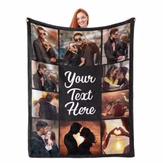 Printwoo Custom Blanket with Picture Text