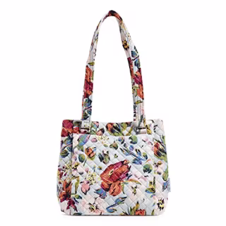 Cotton Multi-Compartment Shoulder Satchel Purse