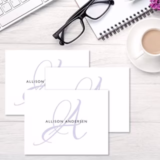 Current Store Initial Personalized Note Card
