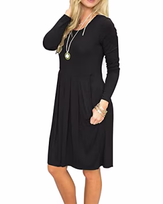 Lady Crewneck Long Sleeve Dress