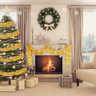 50 Ft Gold Tinsel Garland