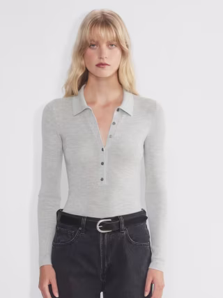 Merino Wool Polo Sweater