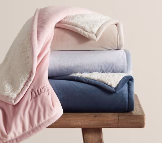 Pottery Barn Kids Personalized Sherpa Baby Blanket