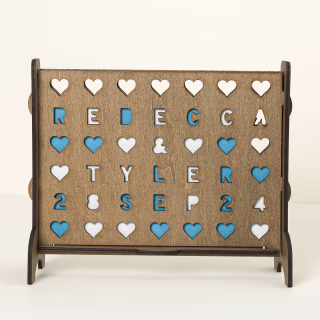 Personalized Hearts Four-Across Game