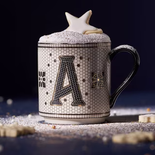 Anthropologie Bistro Tile Margot Monogram Mug