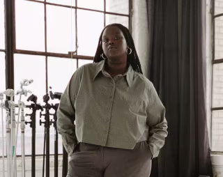 The Essential Long Sleeve Cropped Button Up Shirt
