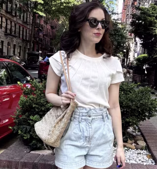 Dressy Waffle Knit T-Shirt