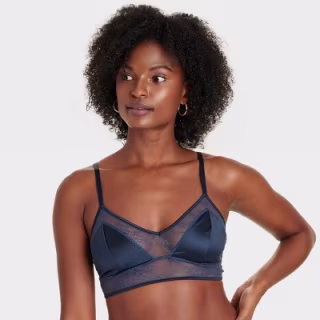 Satin and Lace Longline Bralette