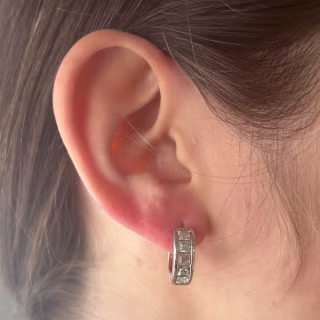 18k White Gold Plated Hoop Earrings