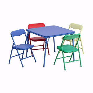 Flash Furniture Mindy Kids 5-Piece set Folding Square Table and Chairs Set