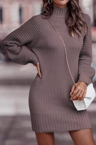 Women's Mock Turtleneck Sweater Dress