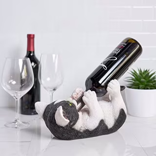 Klutzy Kitty Cat Countertop Wine Bottle Holder