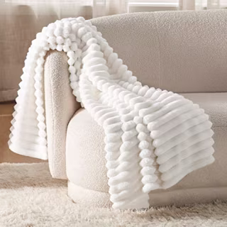 Bedsure White Throw Blanket for Couch
