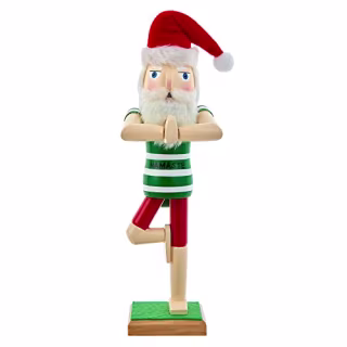 Kurt S. Adler 15-Inch Wooden Yoga Santa Nutcracker