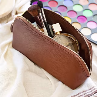 Londo Genuine Leather Makeup Bag Cosmetic Pouch