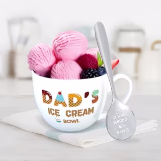 Dad Ice Cream Bowl and Spoon Set