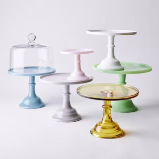 Mosser Colored Glass Cake Stand