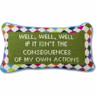 Furbish Studio "Well, Well, Well..." Needlepoint Pillow