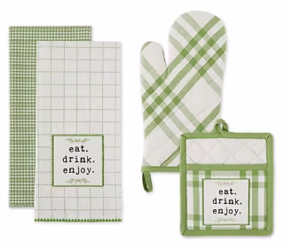 Design Imports Farmhouse Pot Holder and Kitchen Towel Set
