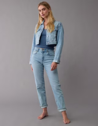Dreamy Drape Stretch Cropped Denim Jacket